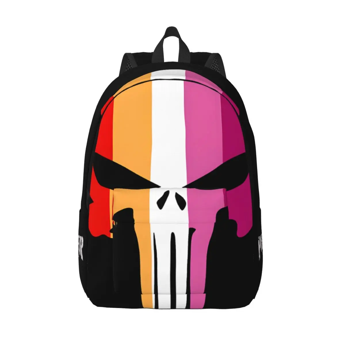 For School Punisher Logo Retro Washable Solid Marvel Punisher Bookbag Office Workers Laptop Bag Gift