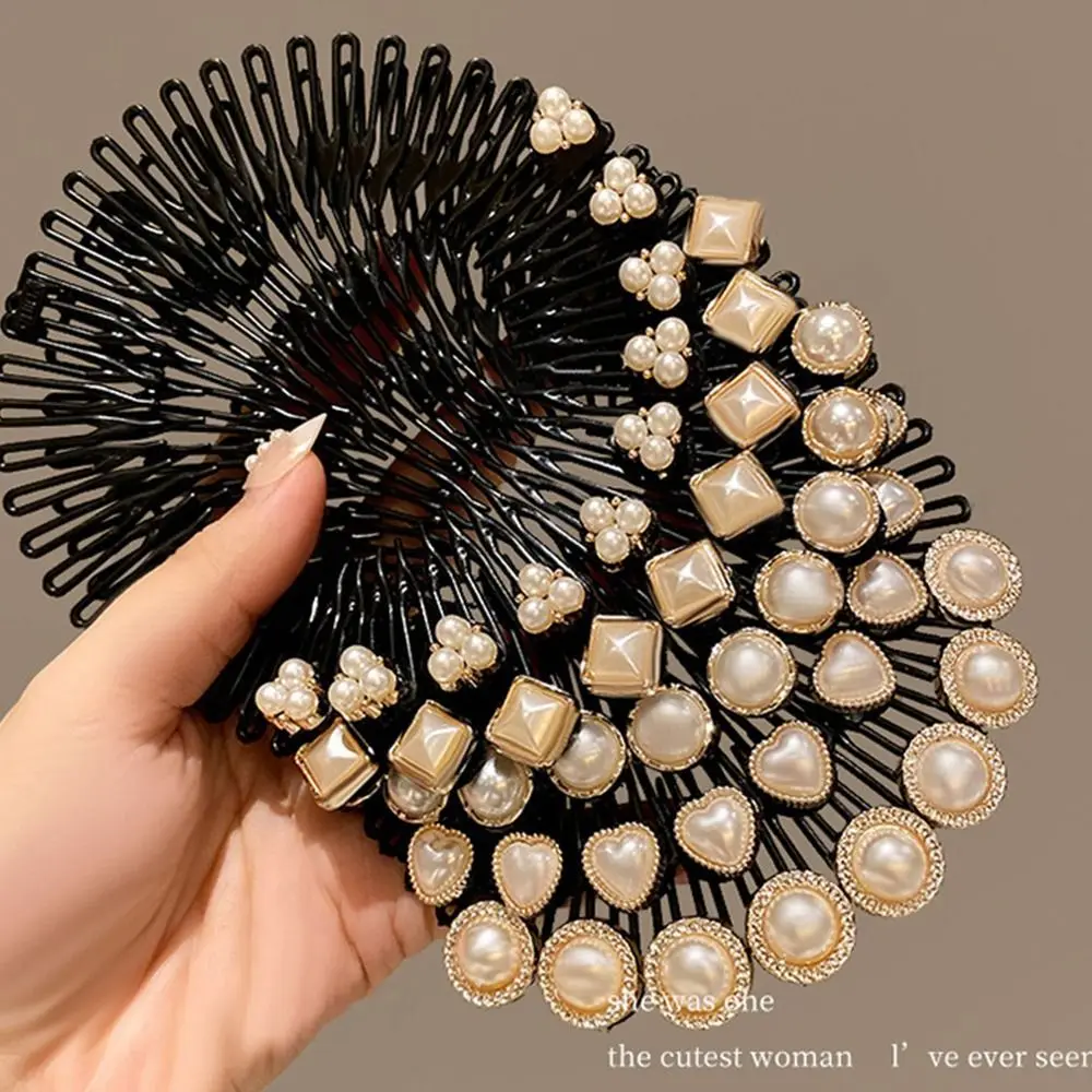 Pettine per capelli con strass in fiore di prugna nuovi accessori per capelli circolari in plastica completa strumento per lo Styling delle donne