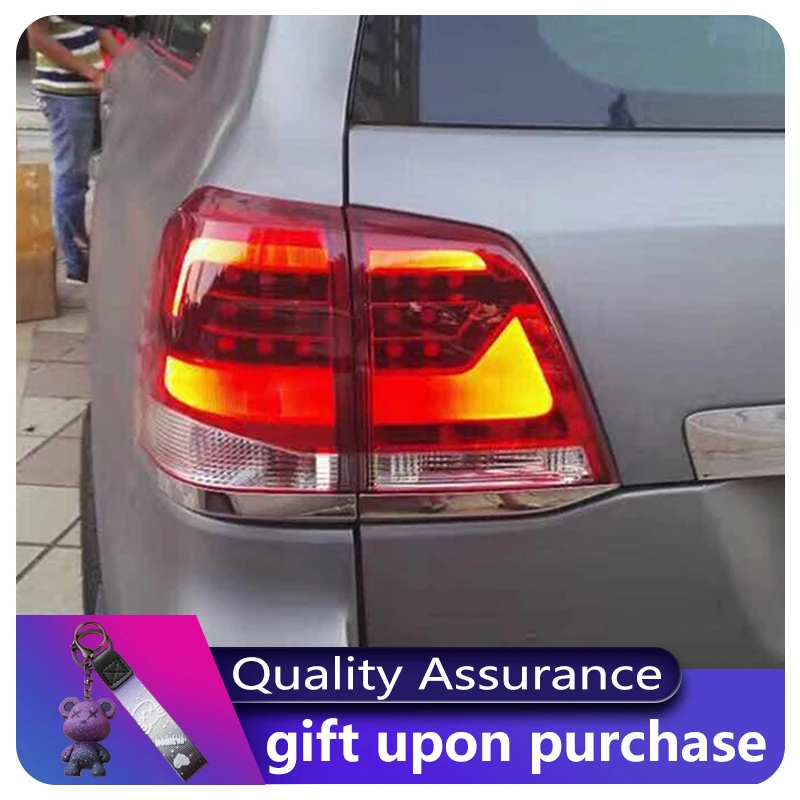 

Пара автомобилей для Toyota Land Cruiser 2008-2015 FJ200 LC200 Задний фонарь DRL Задний фонарь Светодиодный стоп-сигнал поворота Задние фонари