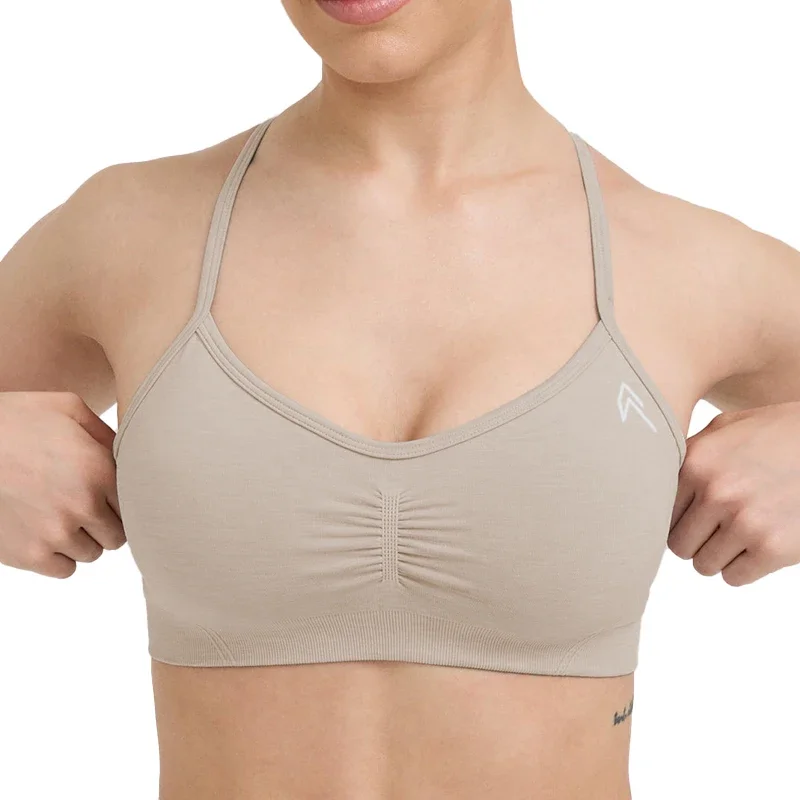 New Effortless Strappy Bralette Seamless Spandex Woman Fitness Elastic Breathable Breast Enhancement Leisure Sports Underwear