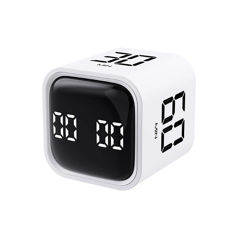 LED Display Productivity Cube Timer Gravity Sensor Flipping  4 Preset Time Dual Modes Countdown Cooking Study Mini Digital Timer