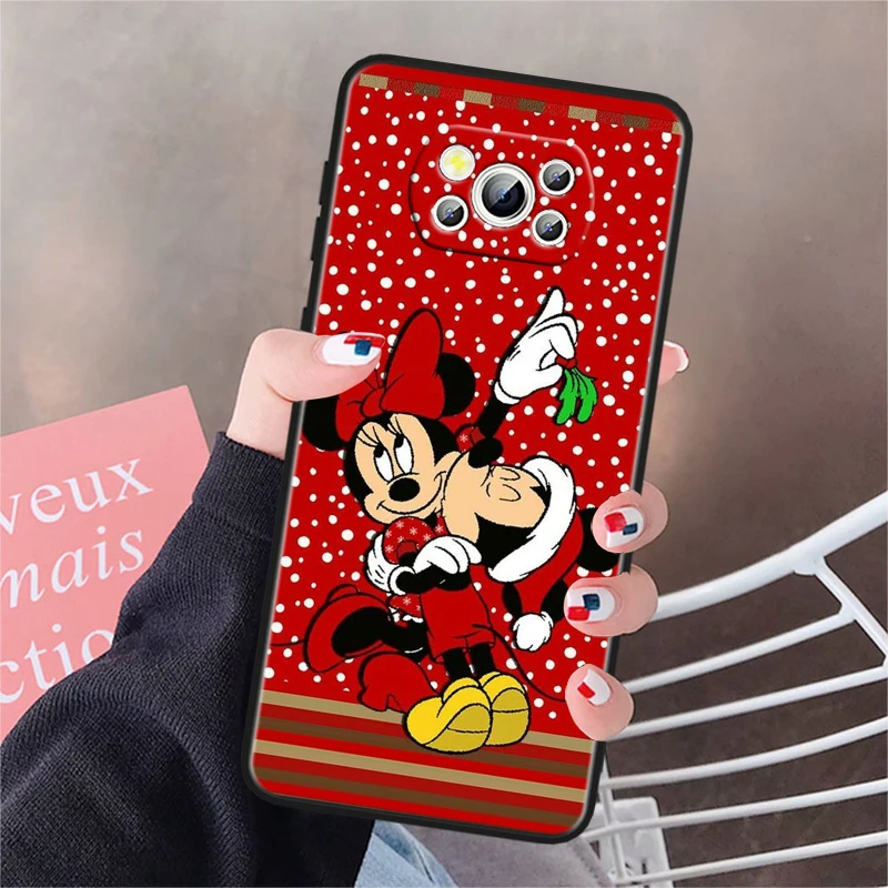 Christmas Disney Mouse For Xiaomi Poco X5 X3 Pro X4 F4 F3 GT M5 M5s M4 M3 C55 C50 C40 5G Black Soft Phone Case