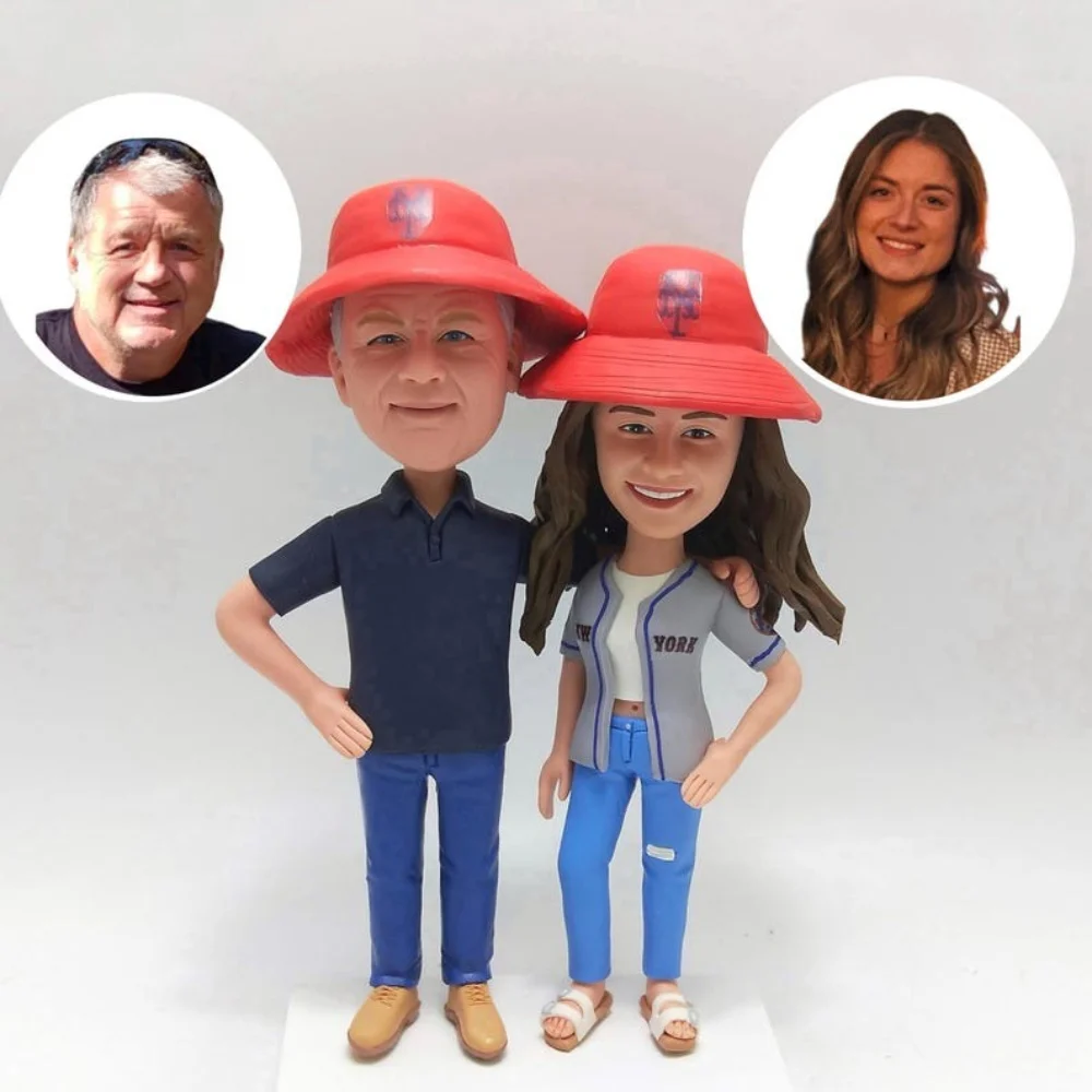 

Custom 3D Bobblehead from Photo Personalized Handmade Clay Figurine Gift for Anniversary Birthday Christmas