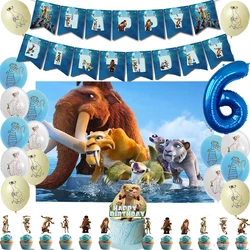 Ice Age Theme Birthday Party Decoration Balloon Backdrop Cake Topper Party Supplies Baby Shower