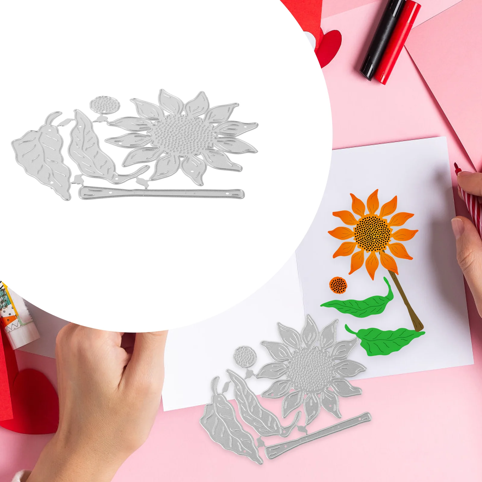 

DIY Sunflower Background Metal Carbon Steel Knife Mold Paper Embossing Etching Cutting Design Molds Stencils Craft Template