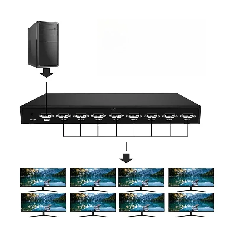 1080P 1 in 8 out separator 1X8 distribution separator supports 3D stereoscopic display