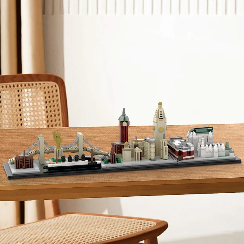 

MOC New York Skyline Model Building Blocks Plaza Hotel St. Patrick's Cathedral New York World Tower Architecture Bricks Toy Gift