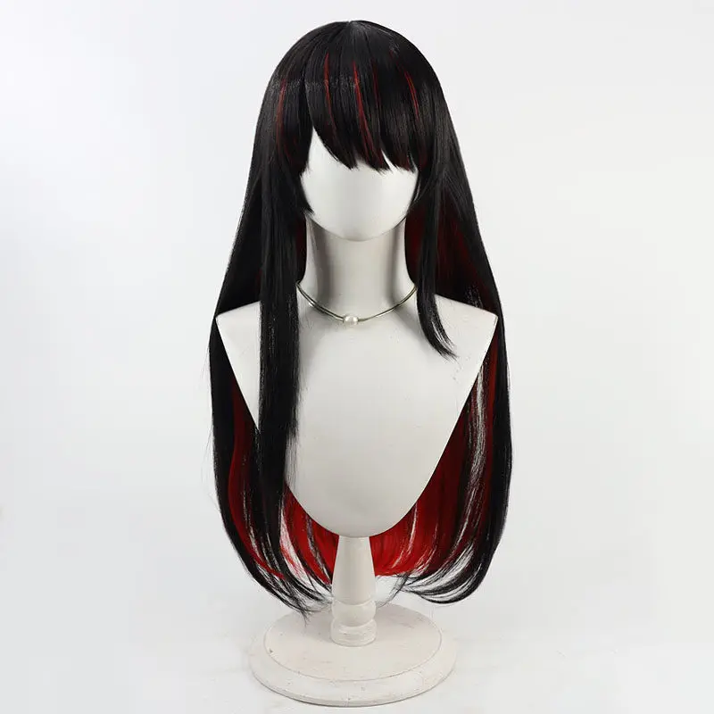 애니메이션 마법 소녀 마녀 재판 니카이도 히로 코스프레 가발 블랙 롱 내열성 합성 머리 할로윈 역할 놀이 파티