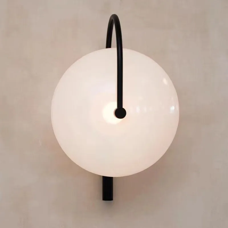 Designer Small Circular Disk Glass Wall Lamps Delicate Elegant Simplicity Modern Woonkamer Corridor Bedroom Bedsides Cafe Study