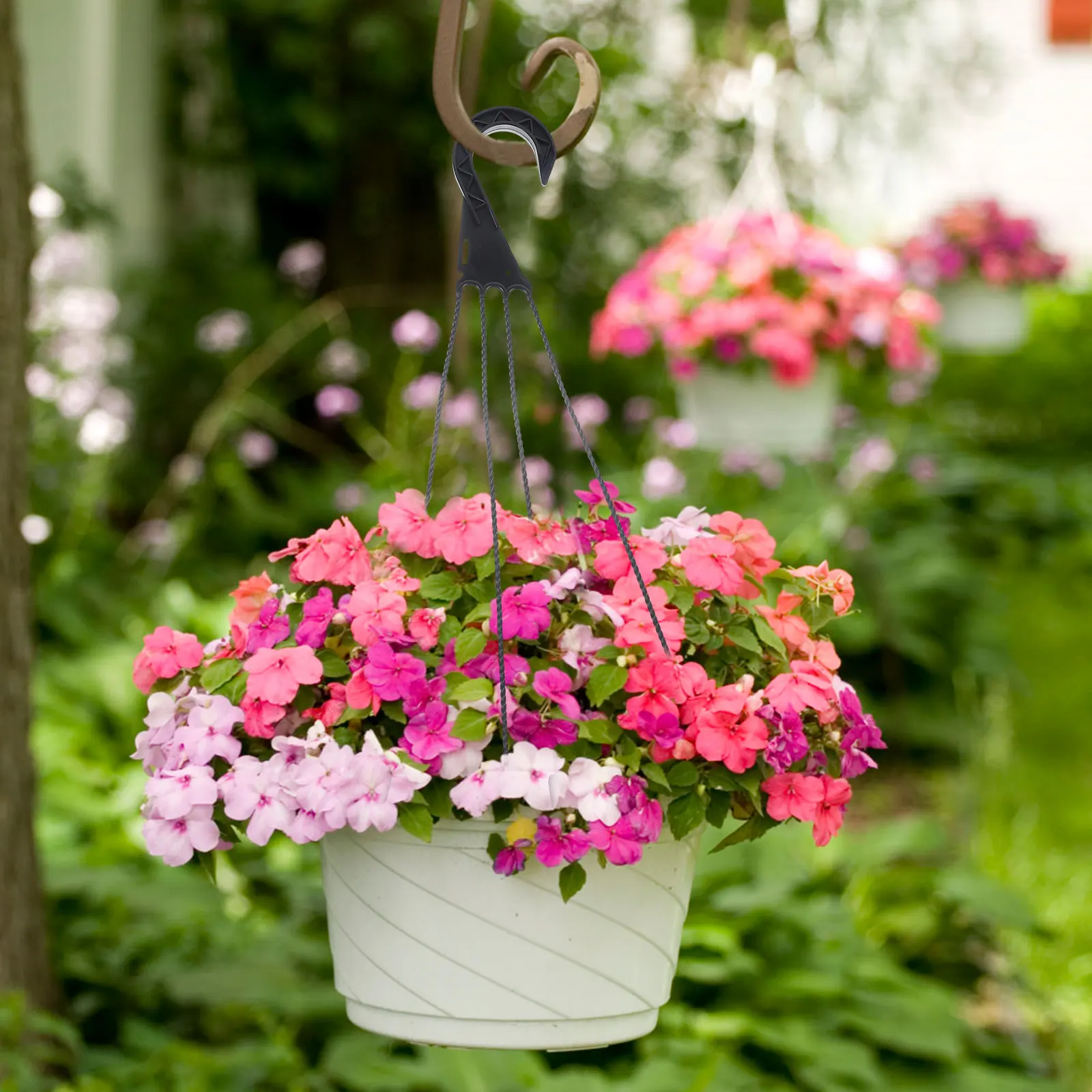 

5pcs Black 45cm Hanging Hooks for Flowerpot Durable Plastic Hooks Load Bearing Capacity Suitable Home Office Balcony Terrace