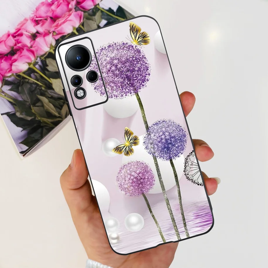 For Infinix Note 12 G88 Case 2022 Fashion Flower Space Phone Cover Soft Funda For Infinix Note 11 Case X663 X663C Note11 Pro Bag