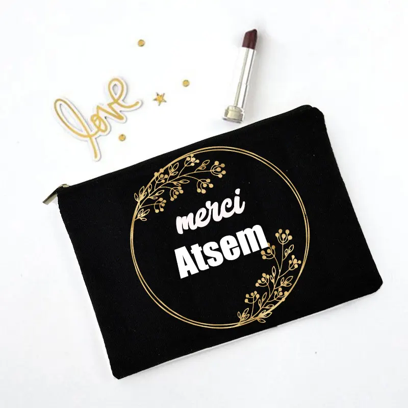 Meici Atsem Printed Best Gifts for Atsem Cosmetic Bag Women Neceser Makeup Bag Linen Zipper Pouch Travel Toiletries Organizer