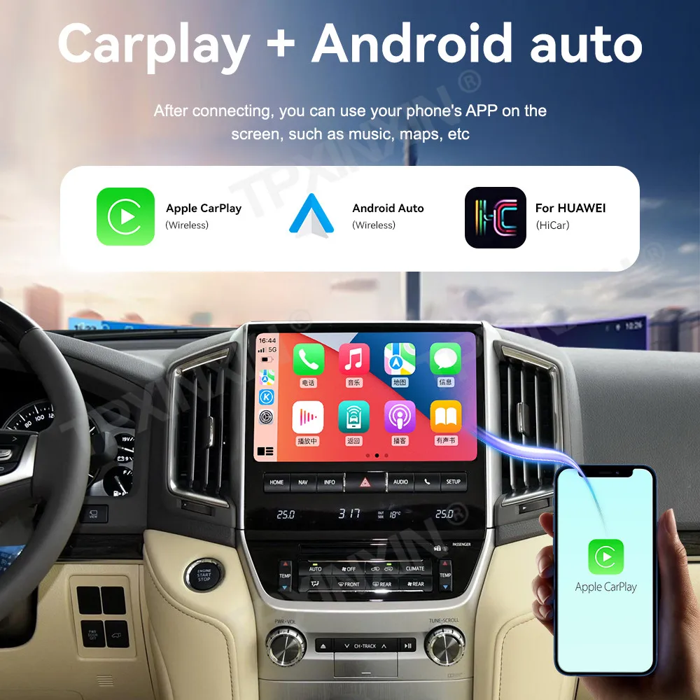 10 Inch Screen Car Radio For Toyota Land Cruiser LC200 2016-2021 Android GPS Navigation Multimedia Video Stereo Receiver Head