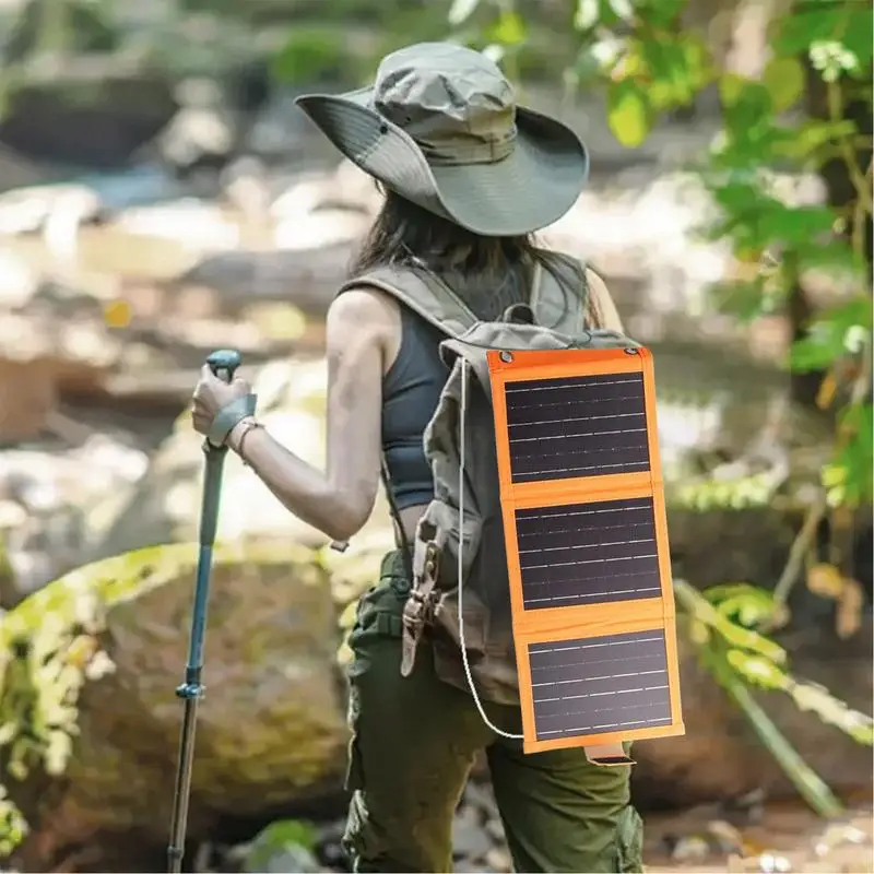 

Portable Solar Panels Multi-Layer Foldable Solar Panel Flexible Thin Small Battery Charger Space-Saving Design for Camping