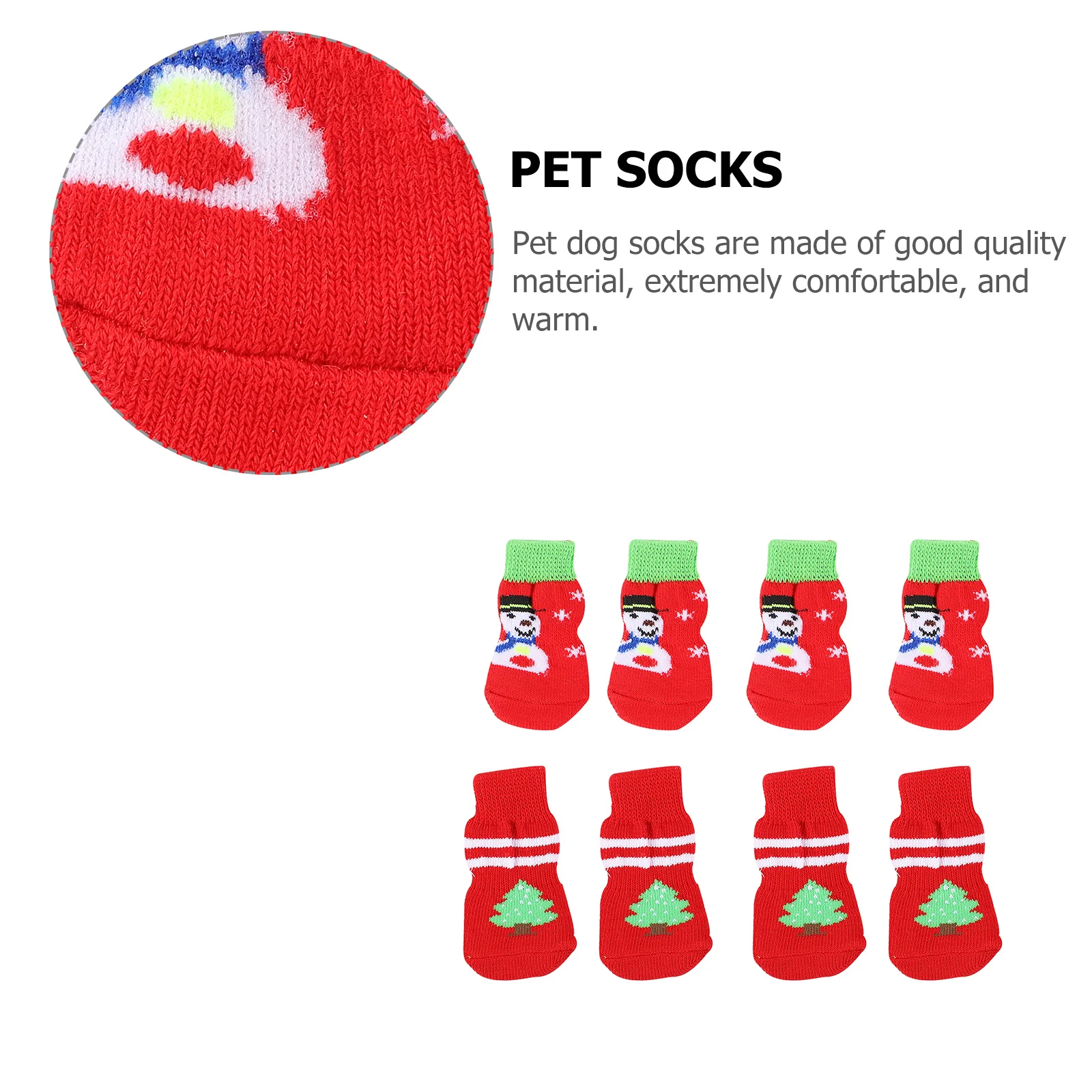

8Pcs Christmas Pet Socks Dog Socks Anti-Skid Footwear Warm Paw Protectors for Dogs Photo Taking Pet Paw Protectors