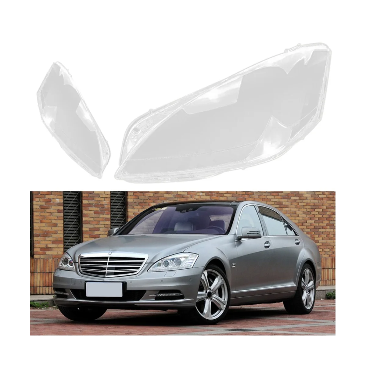 Left Headlight Glass Lens Cover Shell for - S-Class W221 S280 S300 S350 S500 2010-2013 Head Light