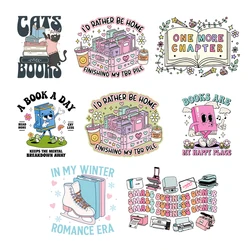 Patch On Books Ttheme For Clothing Hooding Iron On Transfer Sticker Fashionable Girl DIY Heat Print Sticker DTF Appliqued