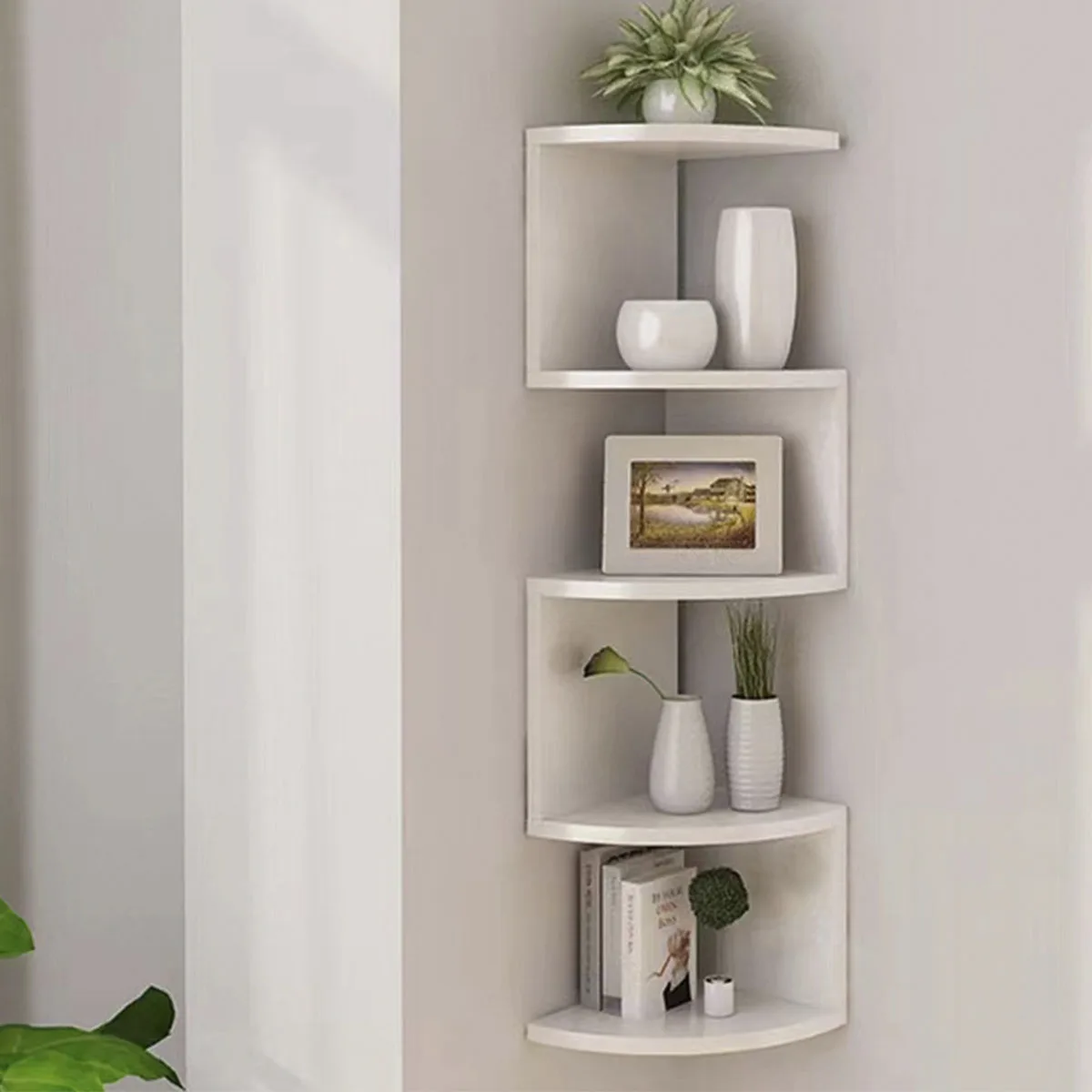 

Corner Shelf - 5/2-Tier Corner Floating ShelvesWall Easy Assemble Wall Corner Shelves Bedrooms Living Room Decorations Bookcase