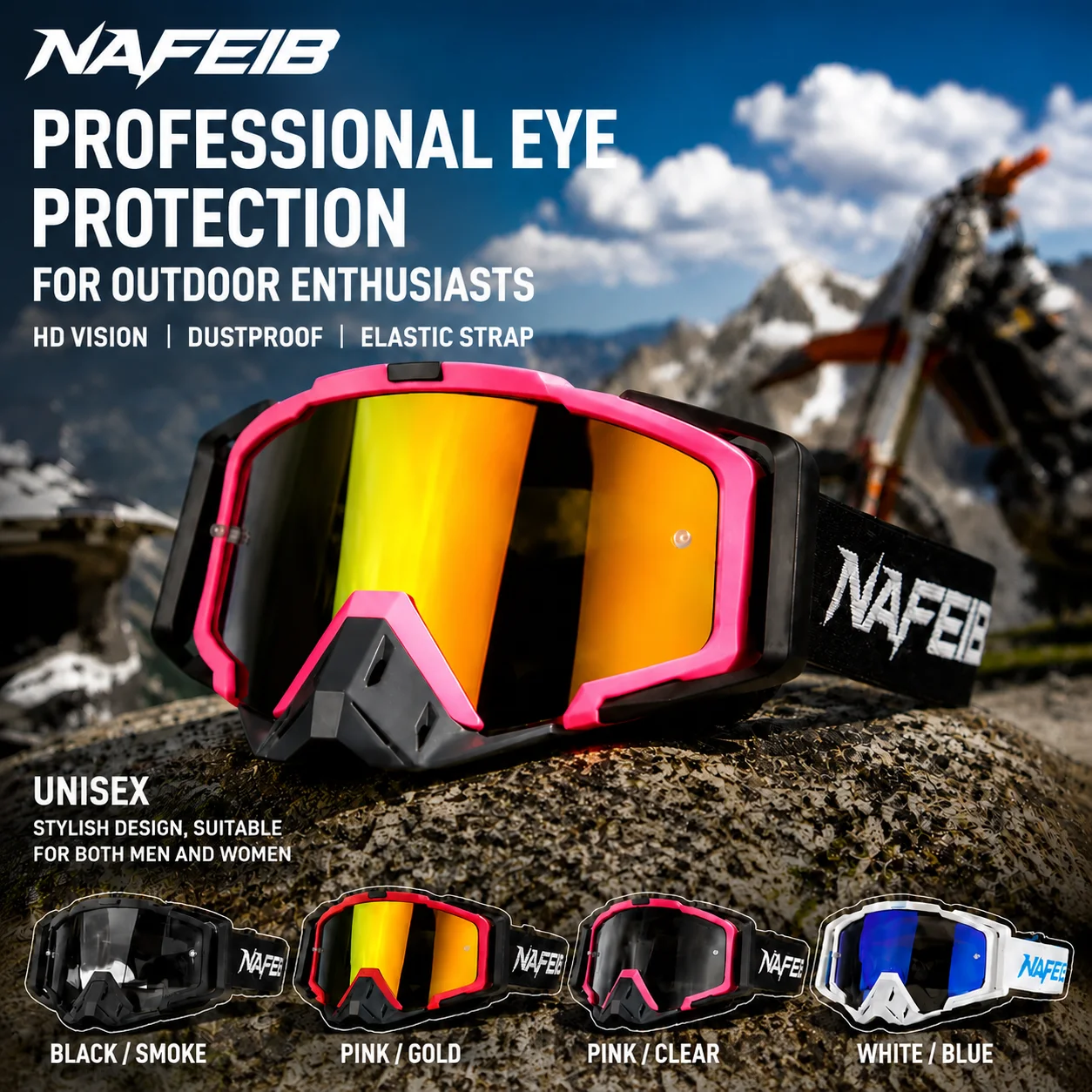 

Lunettes de course de motocross pour hommes, lunettes de moto, lunettes de cyclisme, nouveau