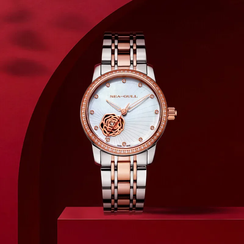 2024 New Fashion Seagull Watch Female Simple Temperament Hollow Automatic Mechanical Women Watch 317.15.6121KL