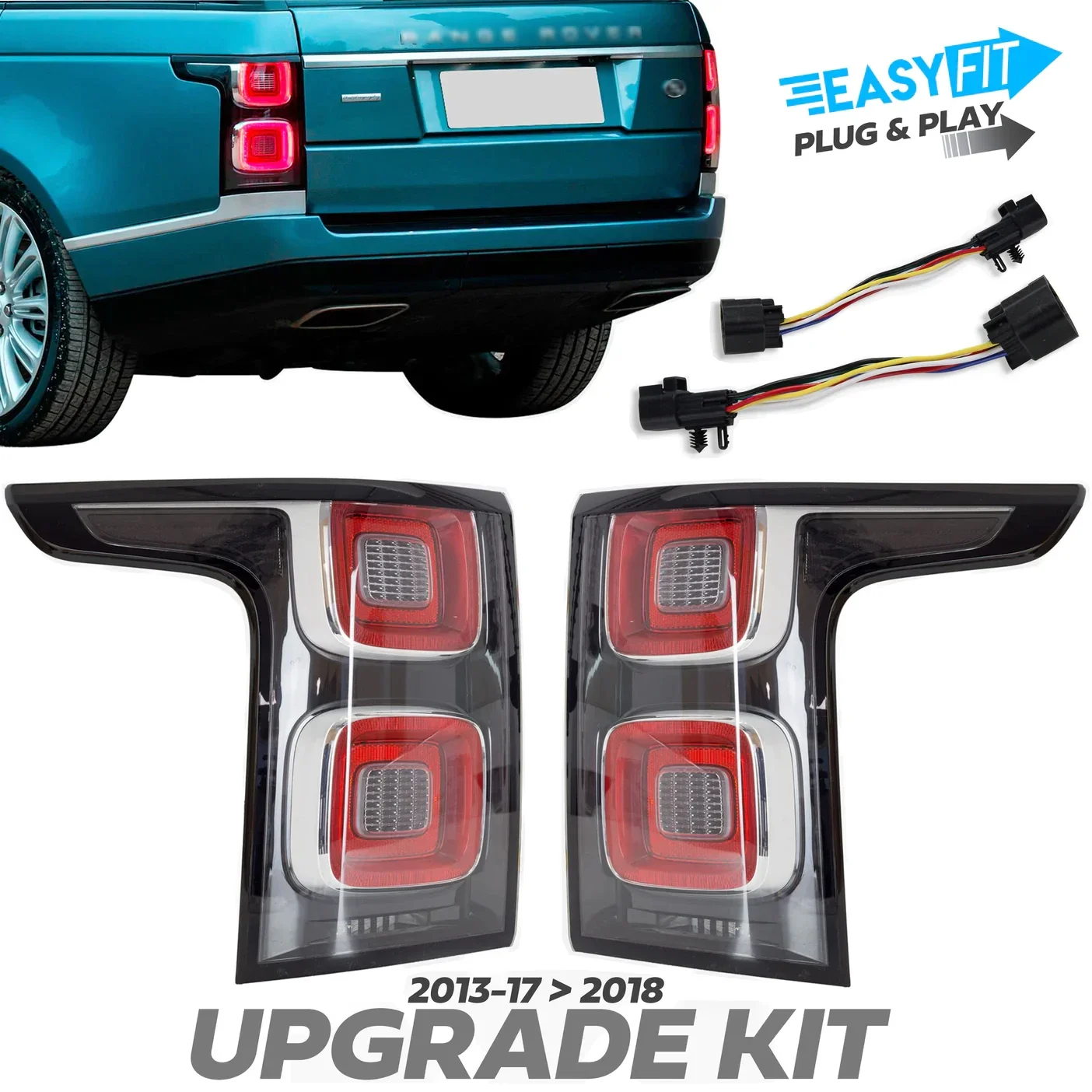 For Range Rover Vogue L405 2018-2022 LED Rear Taillights Lamp Brake Light 13-17 Upgrade 18- 22 LR135412 & LR135422
