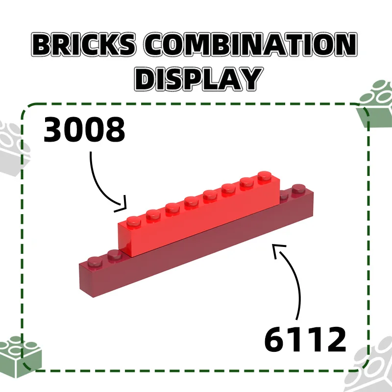 WANGE 17Pcs/Lot 6112 High 12 holes Building Blocks Moc Color Accessories Compatible with Brick DIY Spare Parts Toy Gift