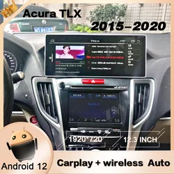 Android 12 2 Din Screen ‘’12.3‘’ For Acura TLX 2015 2016 - 2020 Car Radio Multimedia Stereo Carplay DSP GPS Navigation Head Unit