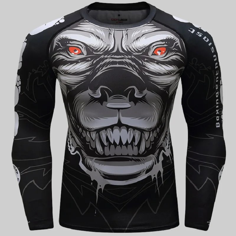 Manufacturer Rash Guard made custom Sublimated print Rashguard MMA Long Sleeves UV mens sportswear mens sport T shirt