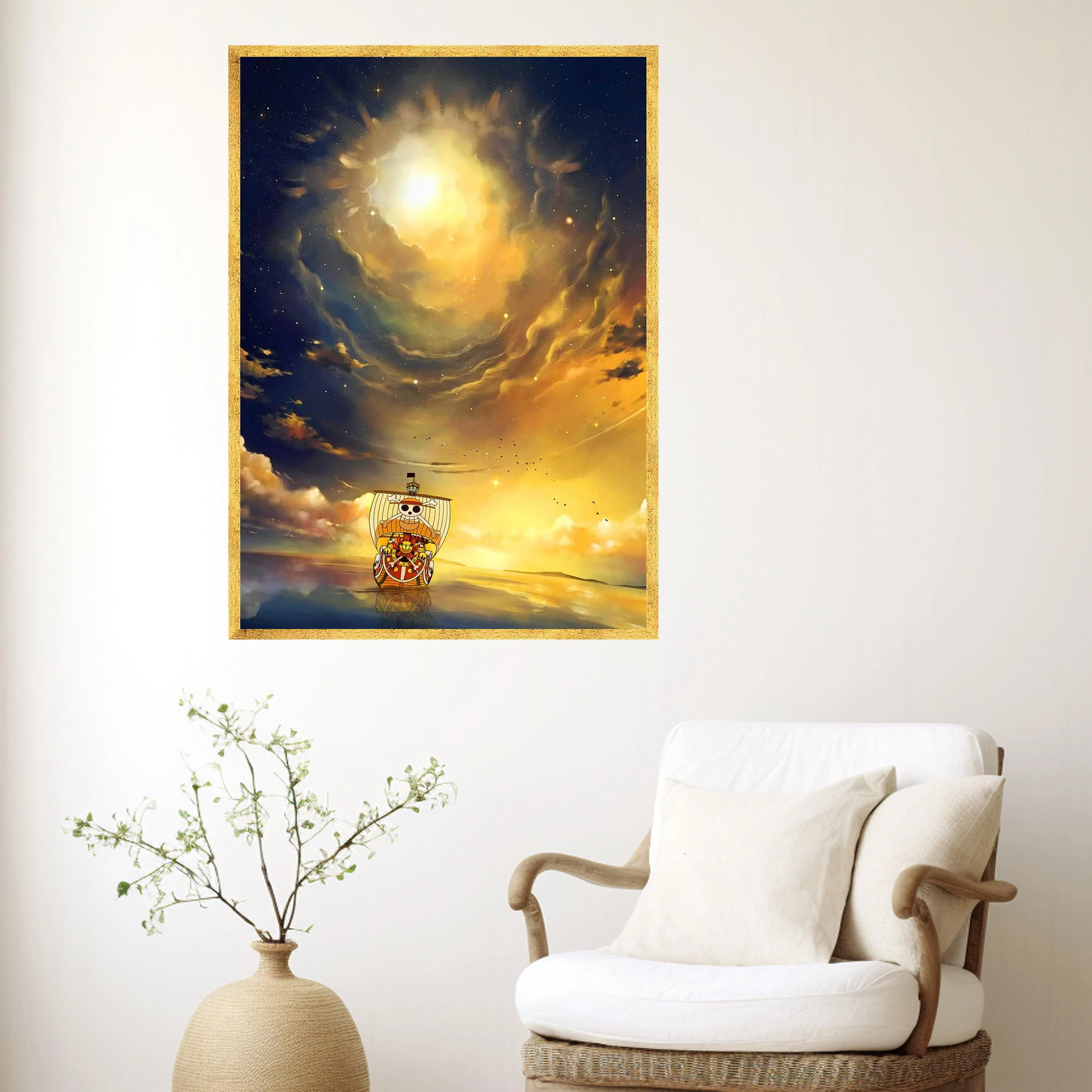 Anime poster Thousand Sunny HD Print Canvas Print Wall art for living room, bedroom, office