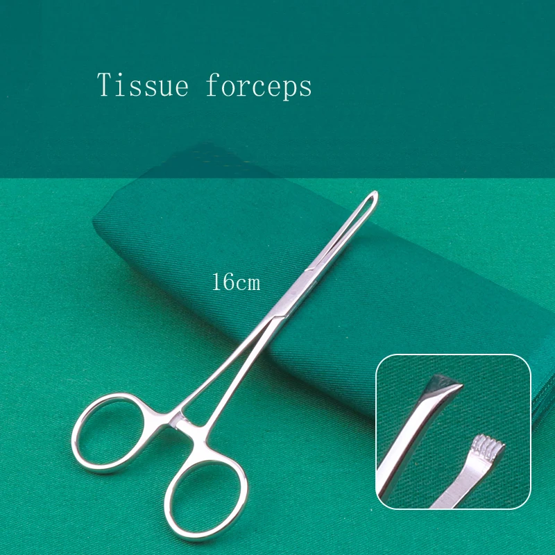 Stainless steel tissue forceps, golden bell mouse teeth forceps, Alice forceps for cosmetic plastic surgery, extraction forceps,