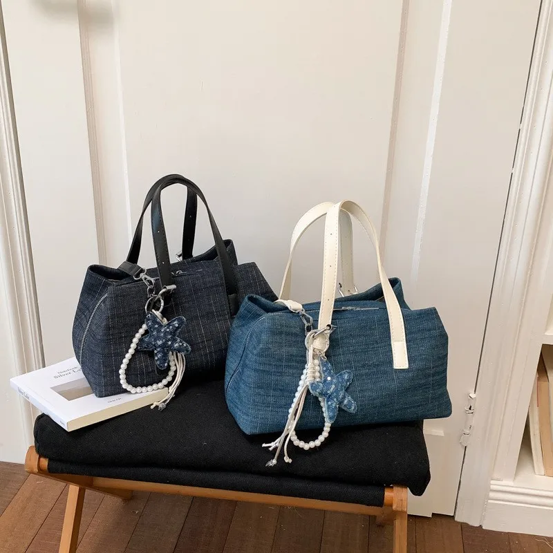 Large Capacity Denim Slouchy Crossbody Bag