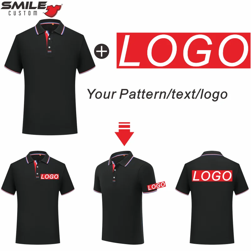 Letnie męskie damskie biznesowe Polo niestandardowe hafty firmy Logo zespołu komfort na co dzień z krótkim rękawem Lapel Tshirt Design Print Brand