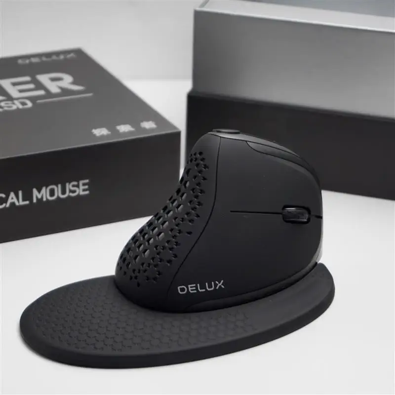 

Эргономичная вертикальная мышь Delux M618XSD Seeker с OLED-экраном, 4000 точек на дюйм, перезаряжаемая, 1000 мА, съемная задняя крышка для компьютера