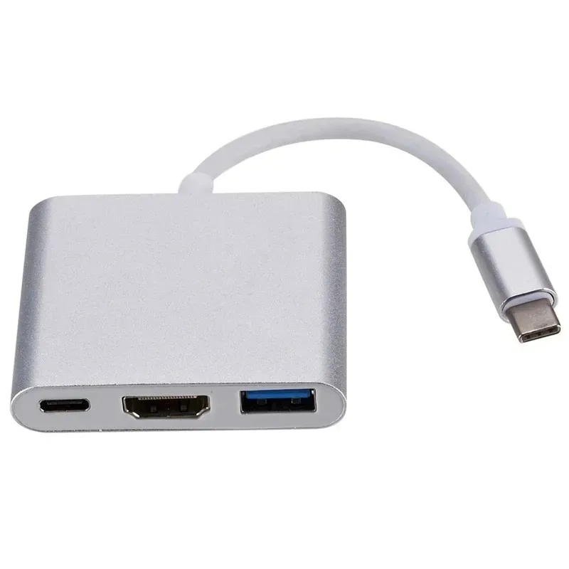 USB 3.1 Converter Usb C to HDMI Type C Hdmi Adapter 3 in 1 Type C to hdmi HDMI/USB 3.0/Type-C Aluminum For Apple Macbook adapter