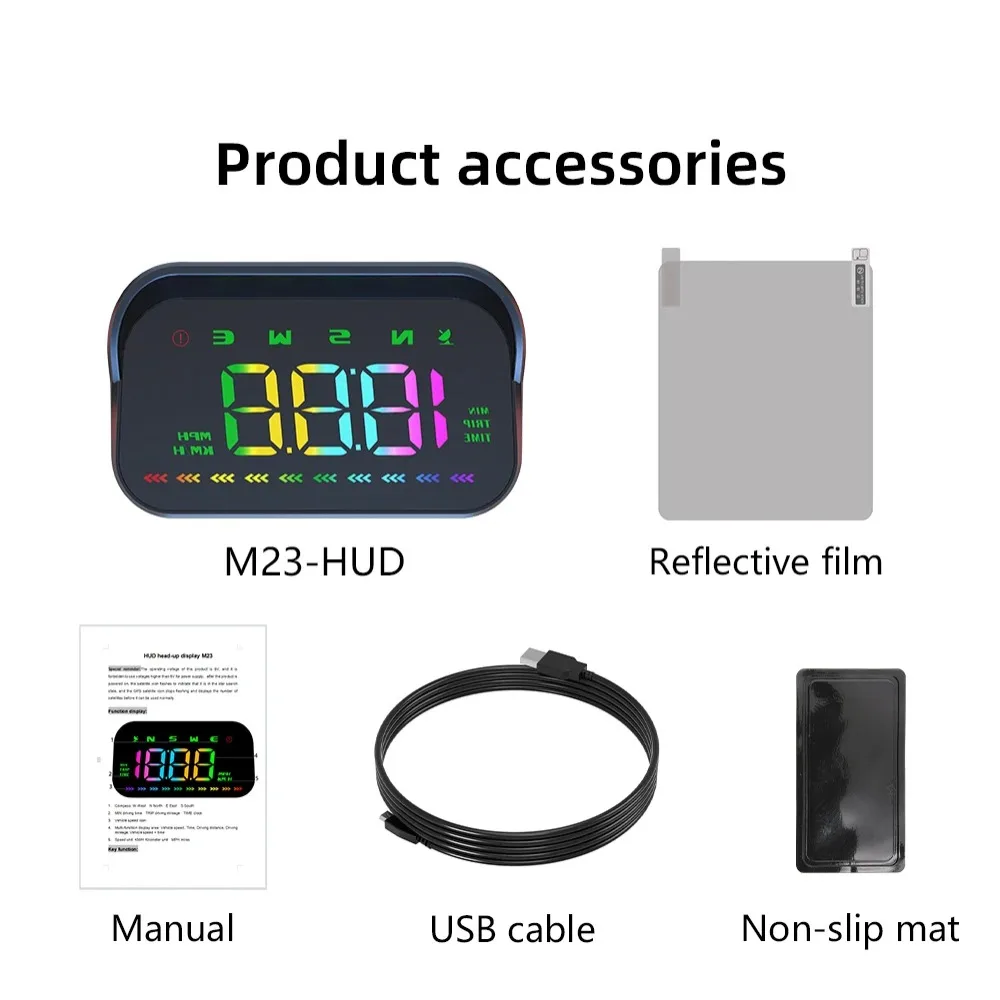 Widely Used HUD Car Head Up Display Portable Plastic Windshield Projector Plug and Play Durable Digital Speedometer Car Digital