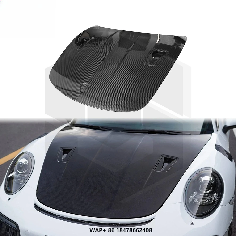 

RS Style Dry Carbon Fiber Hood for Porsche 718 982 Cayman Boxster New Auto Parts with Engine Ventilation Cover Bonnets