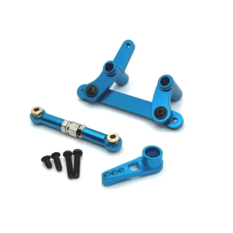 RC카 메탈 업그레이드 스티어링 어셈블리 및 서보 암 링크 로드 (SCY 16101 16102 16103 16104 16106 16201 JJRC C8805 예비 부품용)