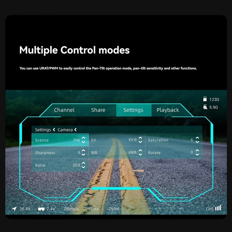 GM1 FPV Camera Gimbal Pan Tilt Mount com rastreamento de cabeça compatível com óculos Avatar HD para drone FPV