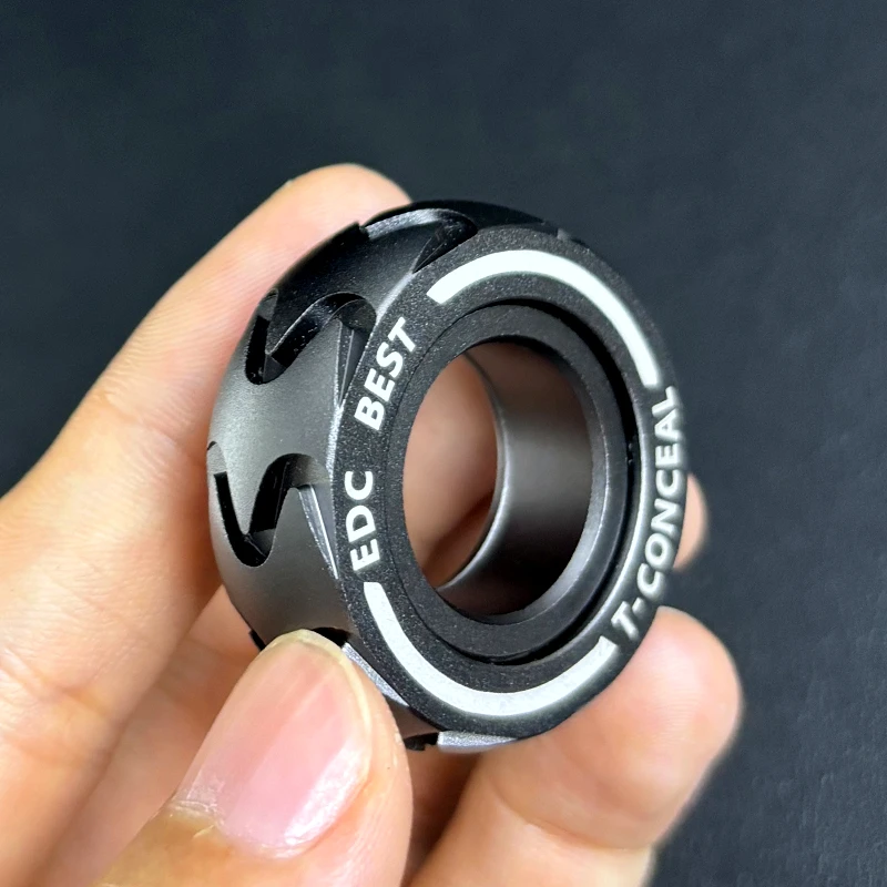 Cursore meccanico Paragrafo Anello Spinta magnetica Moneta EDC Alleviare lo stress Riducendo giocattoli sensoriali Agitarsi Adulti Anti ansia