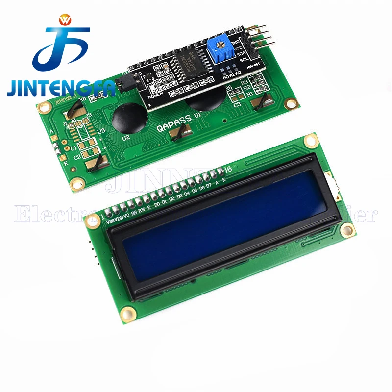 

LCD1602 1602 ЖК-модуль синий/желтый зеленый экран 16x2 символьный ЖК-дисплей PCF8574T PCF8574 IIC I2C интерфейс 5 В для Arduino