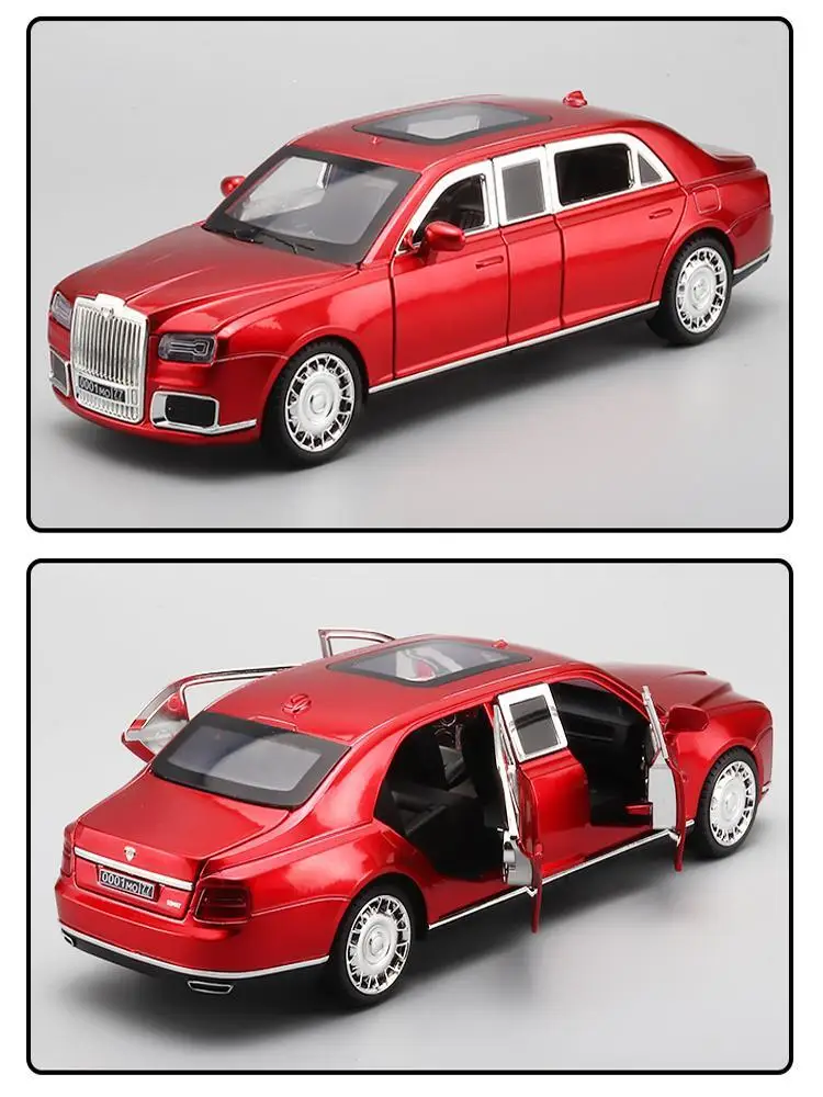 Modèle de voiture de luxe présidentiel russe en métal moulé sous pression, prix spécial, jouet ornemental pour enfants, nouvel arrivage 1/24