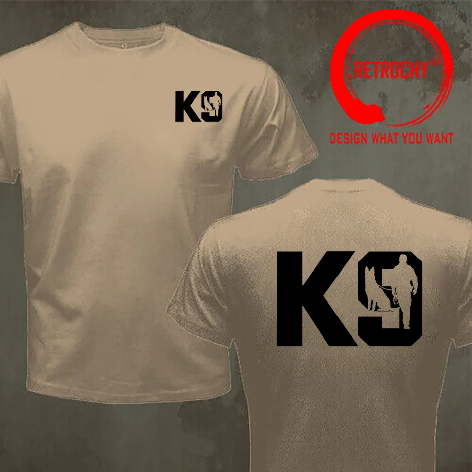 Funny Design K9 Team Handler Tactical K-9 Unit German Shepherd  Shirt Men Fashion Trendy Casual Clothing Stylish Tops Tee Shirt