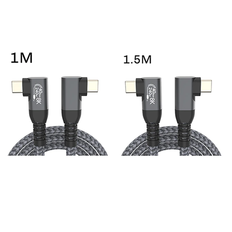 

USB 4 90 Degree Angle Cable 40Gbps USB4 Elbow Type C Data Transfer Cable USB C PD240W Fast Charging