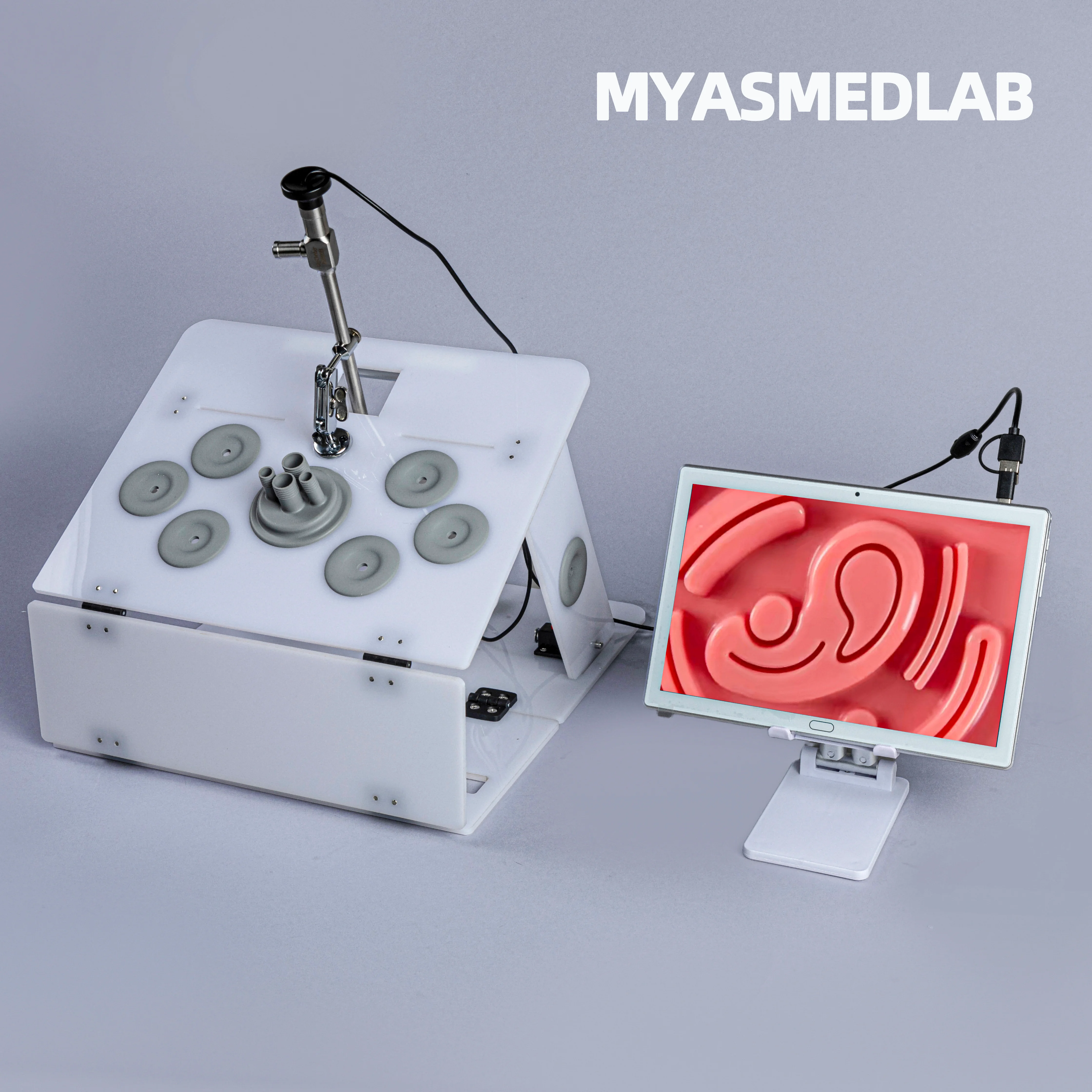 Laparoscopic Simulator Training Box Foldable Laparoscopy Endo Trainer Medical Teaching Equipment 0/30 Degree HD Endoscope Camera