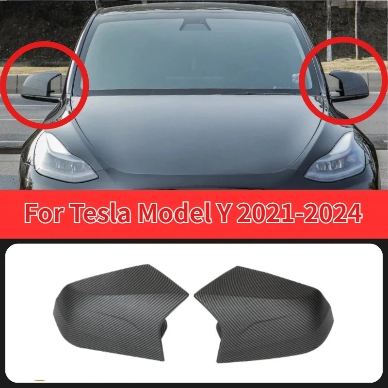 

Накладка на зеркало заднего вида для Tesla Model Y 2021-2024, защитный кожух в форме рогов быка, аксессуары для модификации кибер-автомобиля