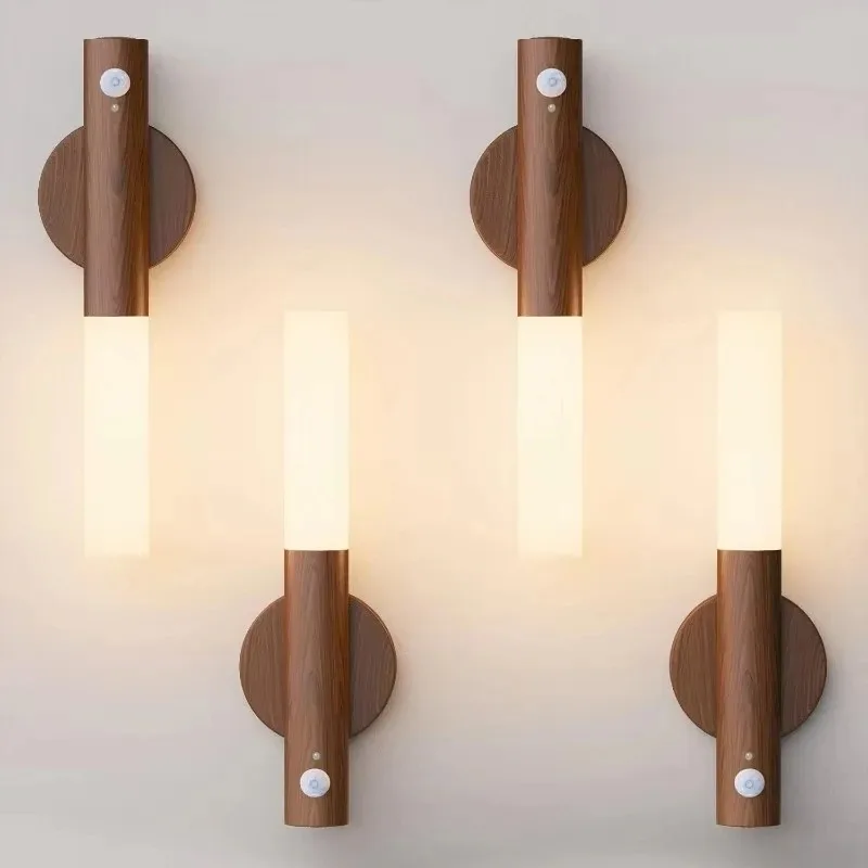 LED Night Light Motion Sensor, Rechargeable Magnetic Eye-Caring 3 Color Modes for Bedroom Bedside Hallway Corridor Stairs