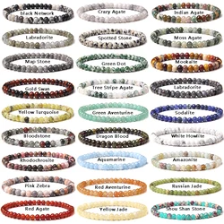 4mm Mini Chakra Beads Bracelet Natural Stone Agates Lava Beaded Bracelets Bangles for Women Men Best Friend Gifts Dropshipping