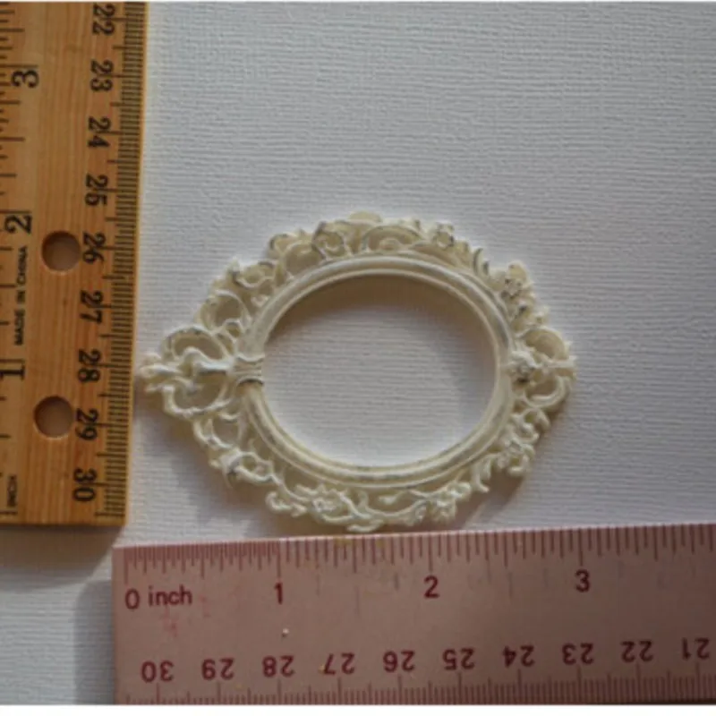 Oval Silicone Mold for Cake Decoration, Elegant Frame, Rubber, Flexible, Resin, Fondant, Aroma Stone Moulds, PRZY
