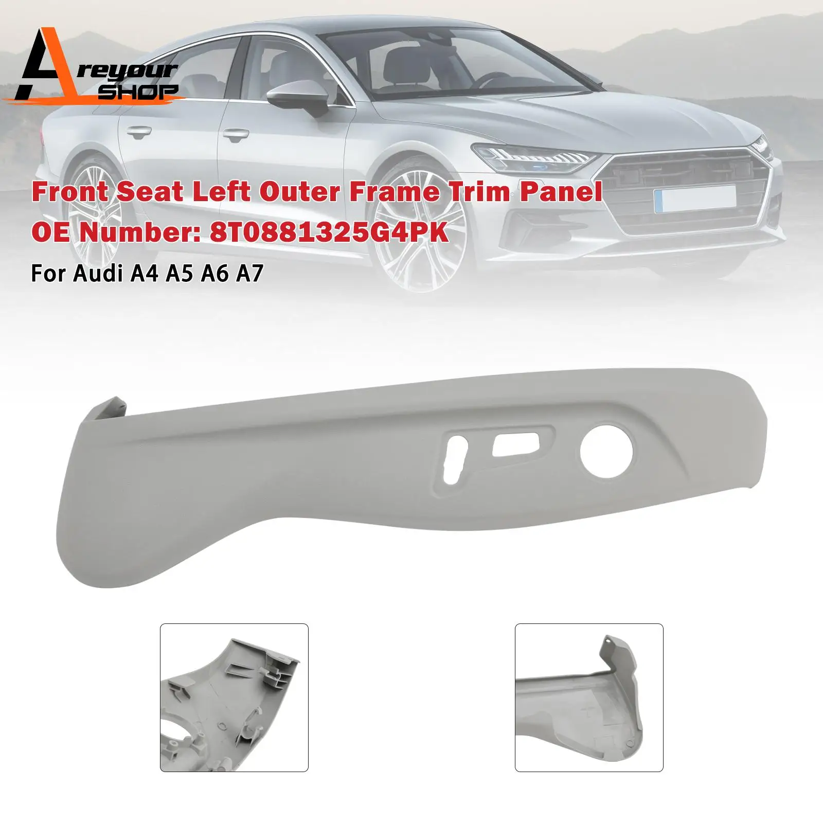 

Накладка на левую внешнюю раму переднего сиденья 8T0881325G4PK для Audi A4 A5 A6 A7