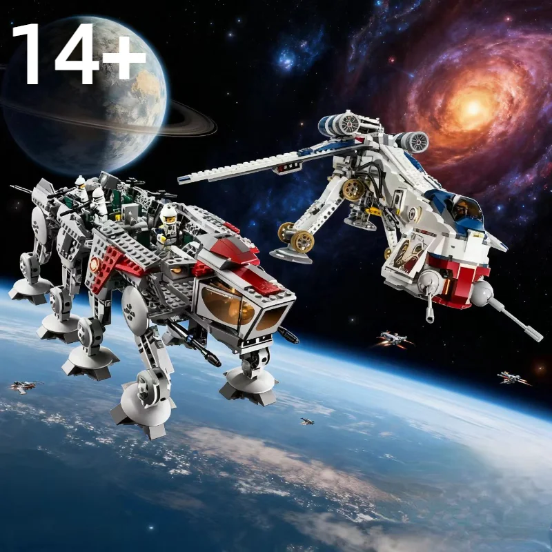 UCS 10195 جمهورية Airdrop قارب اللبنات AT-OT النقل نموذج الطوب 1758 قطعة لعب الاطفال الكبار هدايا عيد الميلاد عيد الميلاد #2